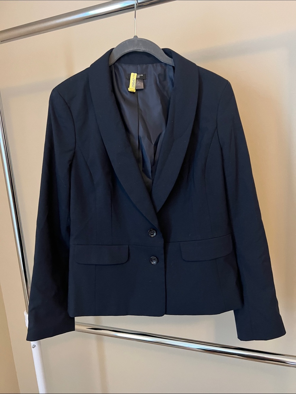 Ann Taylor Navy Shawl Collar Blazer